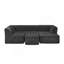 Canapé modulaire en forme de U de 135 po avec méridienne et repose-pieds mobile modulaire en forme de U pour le salon, canapé en osier revêtu de chenille avec accoudoirs ondulés, sans oreillers inclus-442871970
