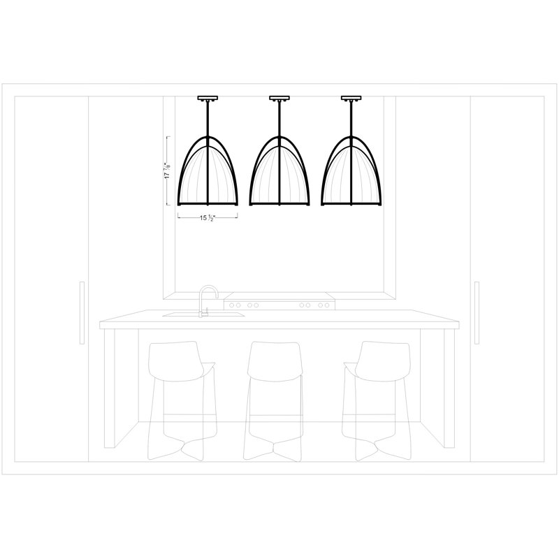 Norman 1 - Light Pendant, 85.5" H x 15.5" W x 15.5" D, Bronze/Brown