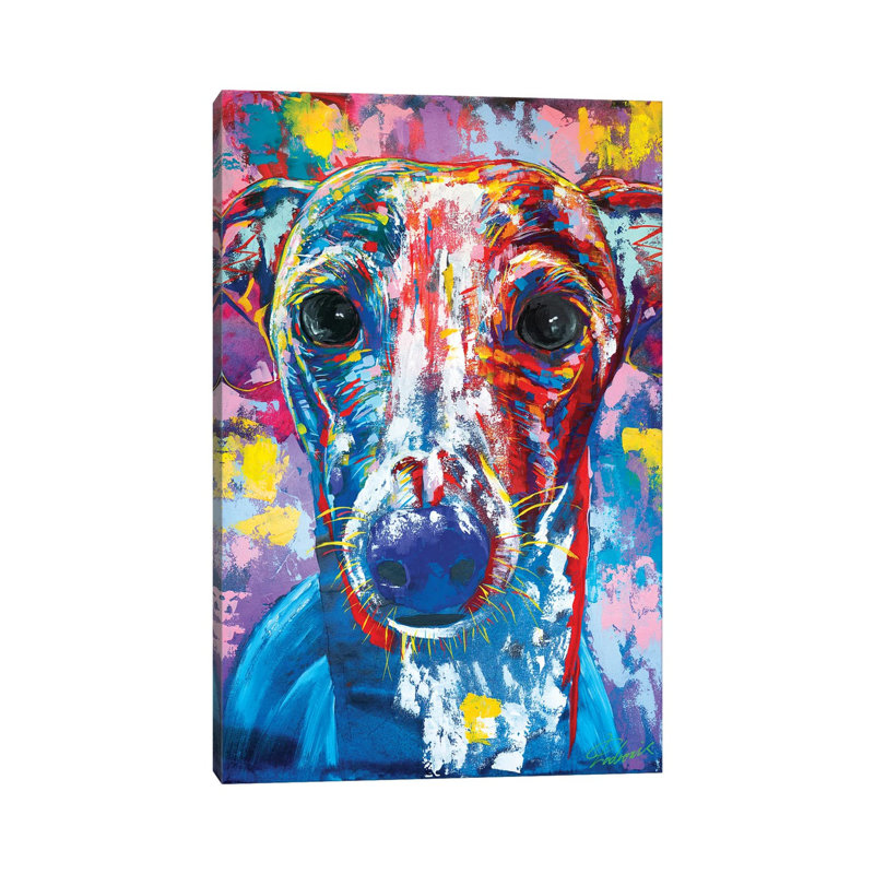 Italian Greyhound V by Tadaomi Kawasaki - Wrapped Canvas Painting, 20.32 cm H x 30.48 cm W