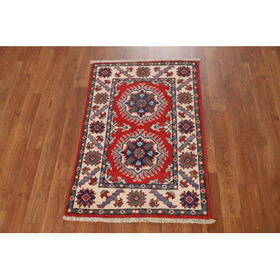 Geometric Kazak Oriental Accent Rug 2x3