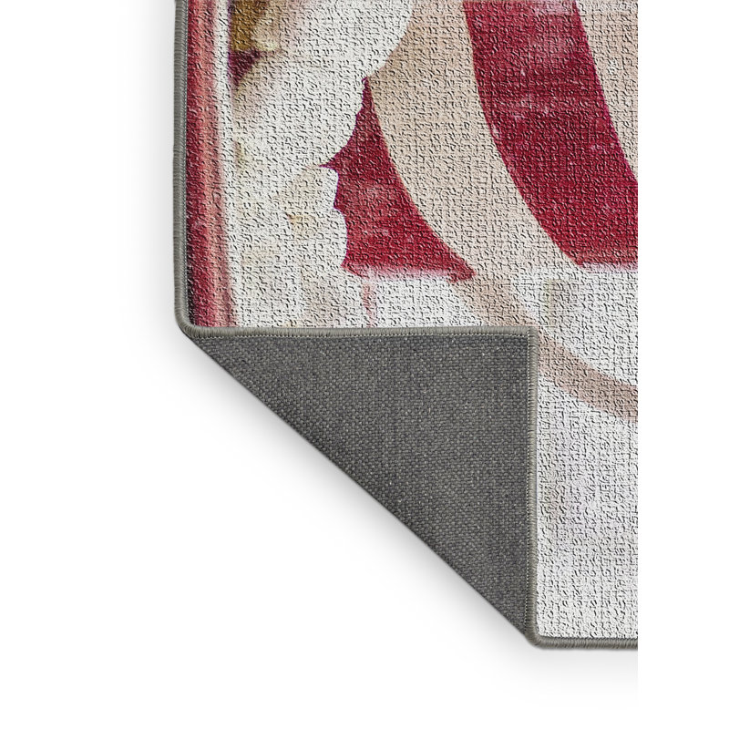 Tapis de zone rouge et lait cookies, Rectangle 5 pi x 7 pi