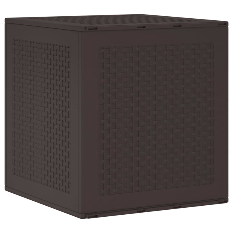 Boîte de rangement pour jardin Vidaxl 21,7 po x 20,9 po x 22,4 po en PP, Brun