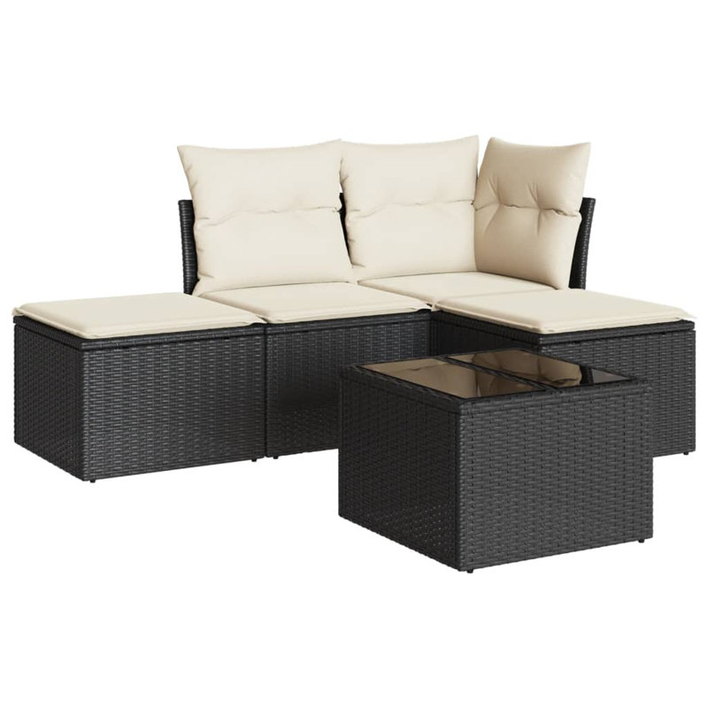 Vidaxl Garden Sofa Set Black And Cream