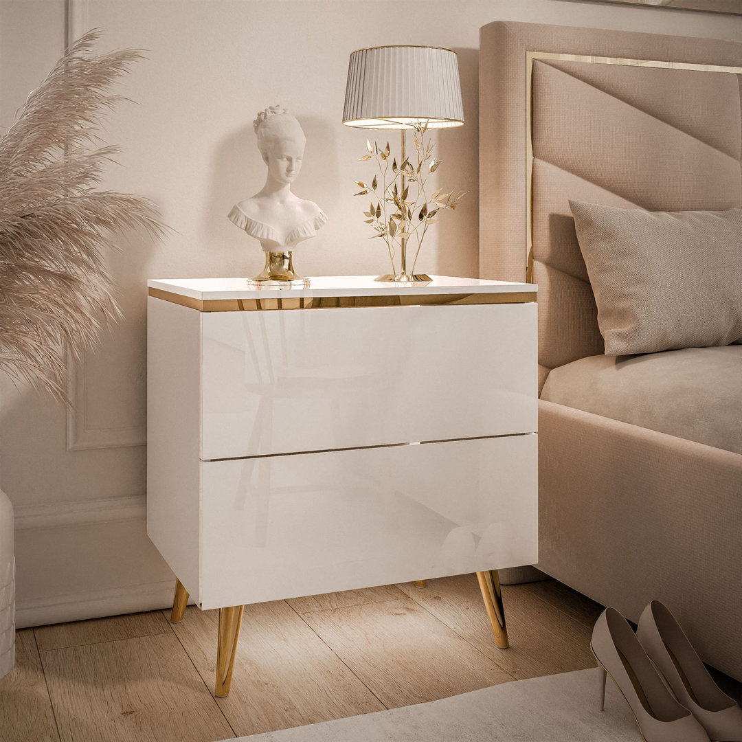 50cm W Manufactured Wood Bedside Table