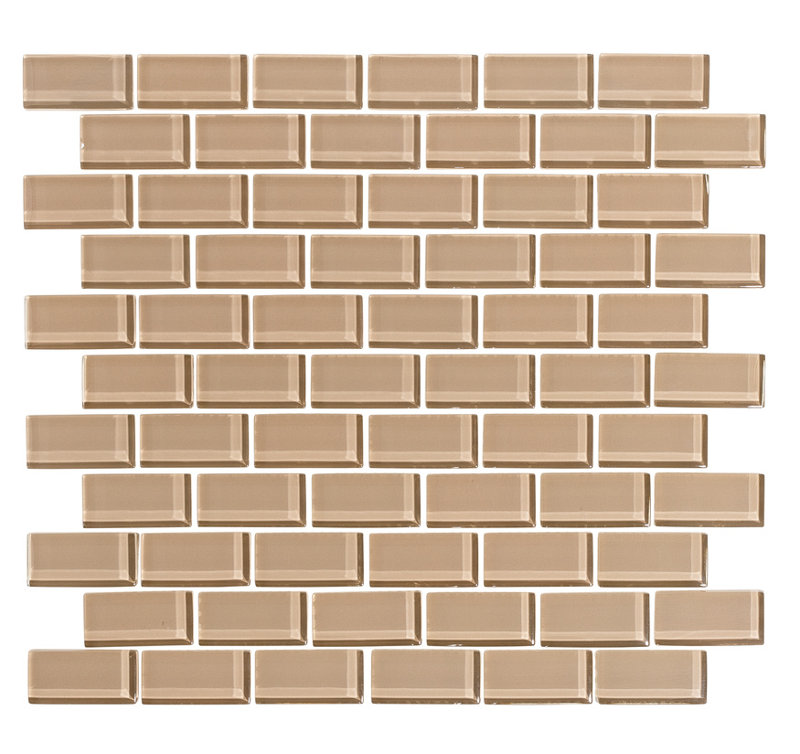 1" x 2" Glass Subway Tile, Brown Sugar