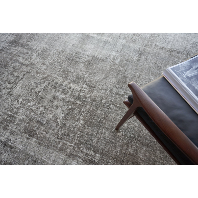 Stone Wash Gazni Abstract Area Rug in Taupe, Rectangle 10' x 14'