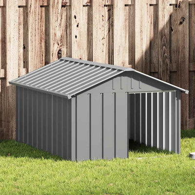 Grande niche pour chien durable en acier galvanisé vidaXL