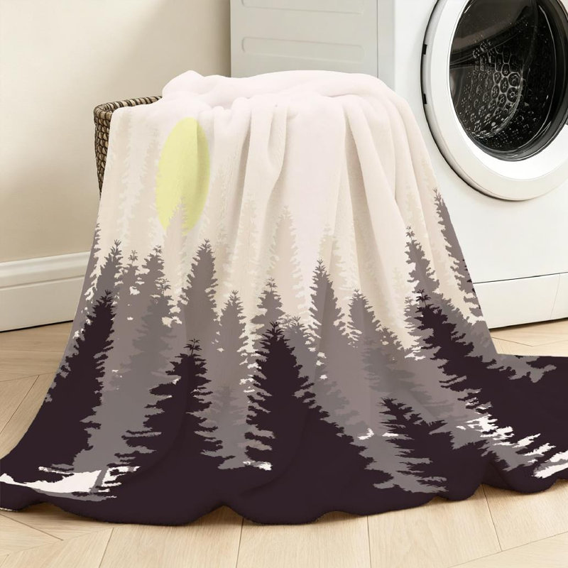 Jeté en molleton transparent ultra doux, imprimé pin simple forêt de pin, Throw 50" x 60"
