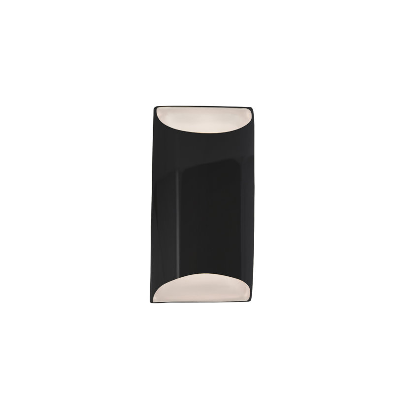 Applique murale en céramique Beda, H 10,75 po x l 5,5 po x P 4 po, Noir lustré