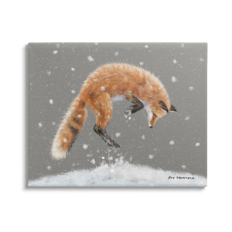 Peinture sur toile, saut d'hiver, H 24 po x l 30 po x P 1,5 po