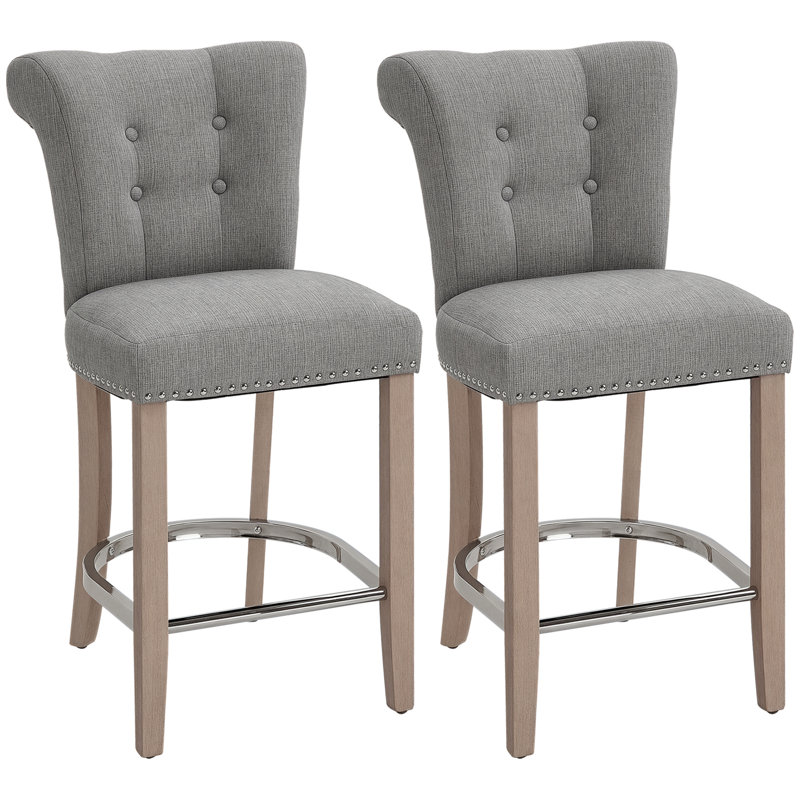 Tabouret Emsworth, Tabouret de comptoir (siège d'une hauteur de 26 p, Gris clair