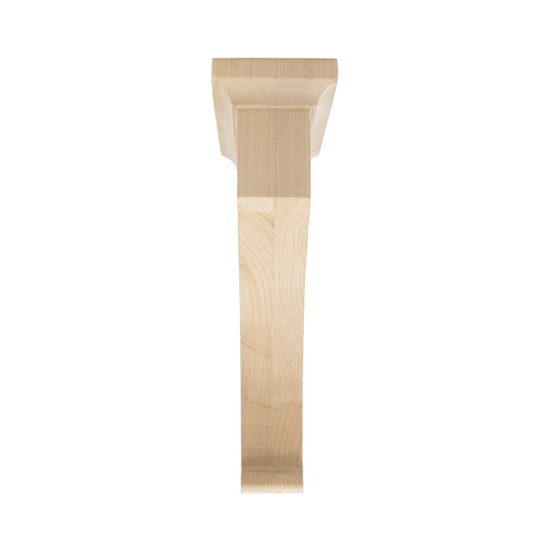 14 in x 3-7/8 in x 9 in Unfinished Large Solid Traditional Plain Wood Bracket Corbel, Alder, 14" H x 3.8" W x 9" D