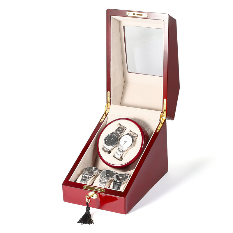 Boîte à montre en bois automatique double
