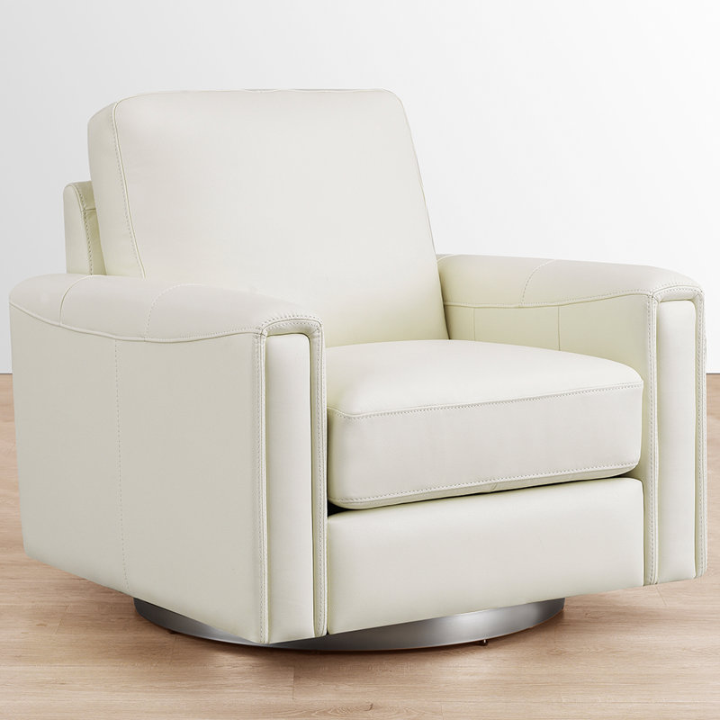Fauteuil en cuir Donelson, Blanc