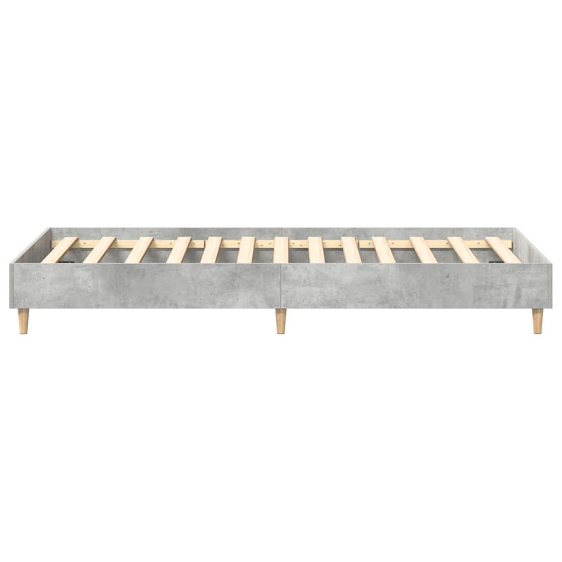 Bed Frame No Mattress Engineered Wood, Concrete Grey, 100 x 200 cm