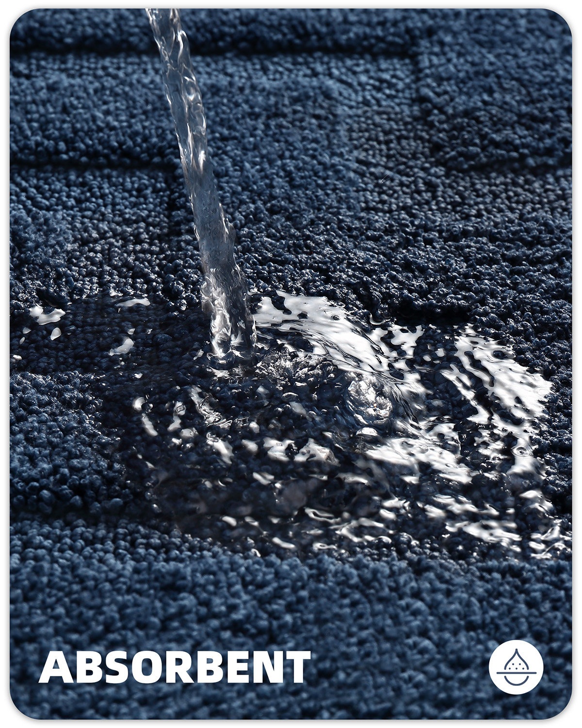 Non-Slip Bath Rug, 16" L x 24" W, Blue