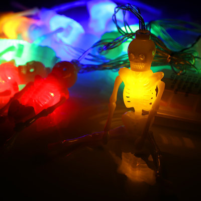 10 Leds Skeleton Halloween String Lights For Indoor/outdoor, Multi-color