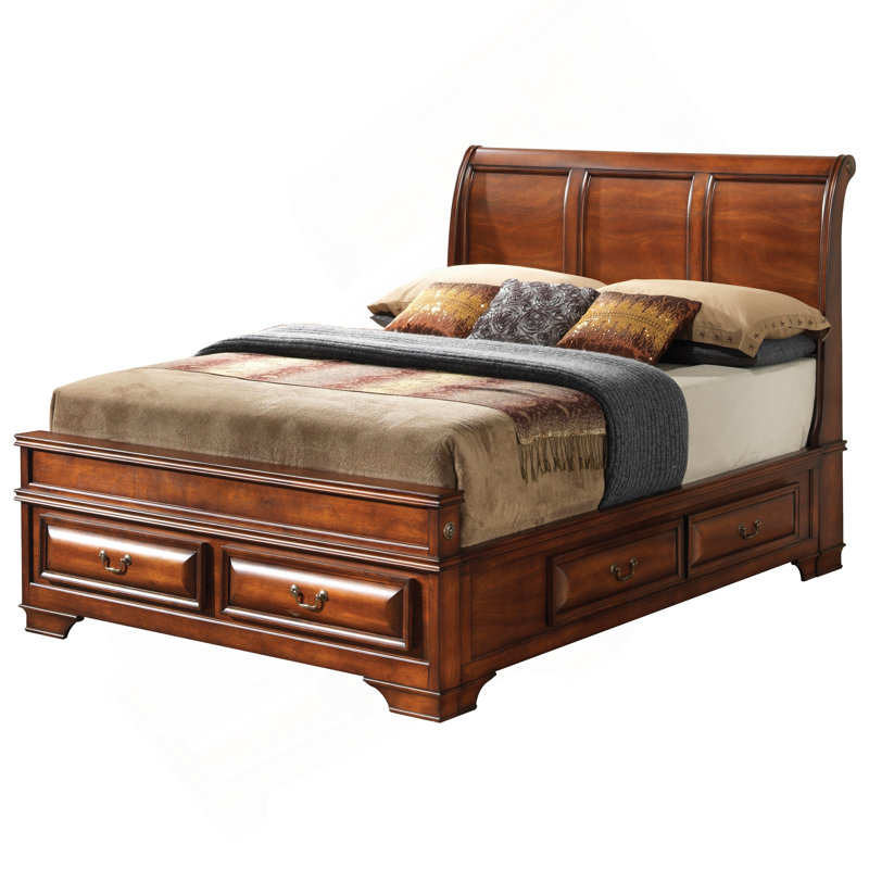 Charming Oak Transitional Storage Bed