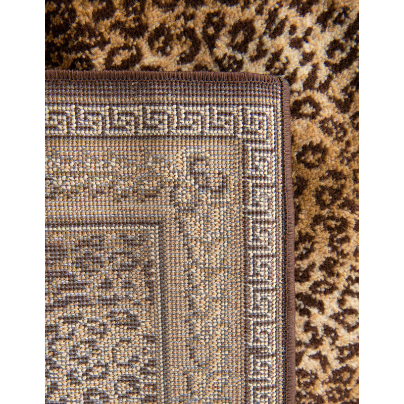 Safari Brown and Black Synthetic 8' x 10' Area Rug
