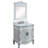 Benton Collection 33 Inch Traditional Freestanding Antique White Benson Bathroom Vanity with Mirror, Single Sink, White Marble Top, Fully Assembled-13508518
