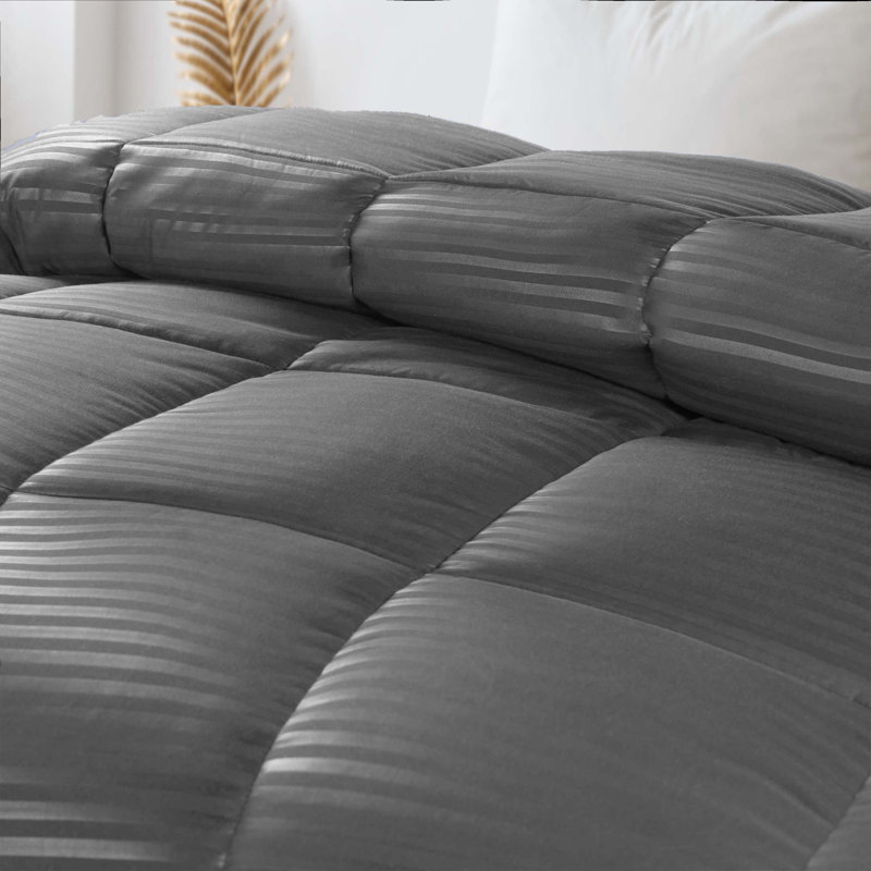 Silver Striped Down Alternative Full/Queen Comforter