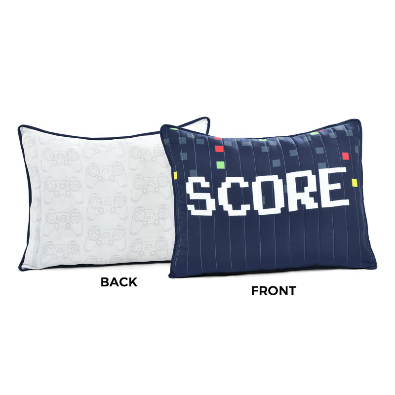 Navy Twin Reversible Boys' Video Game Quilt Set