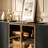 64-Inch Sideboard, Wooden Vertical Stripe Storage Cabinet