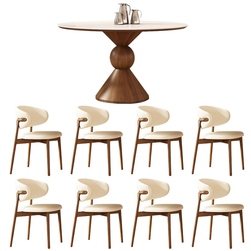 Small household round dining table and chairs, 29.5"H x 53.1"L x 53.1"W