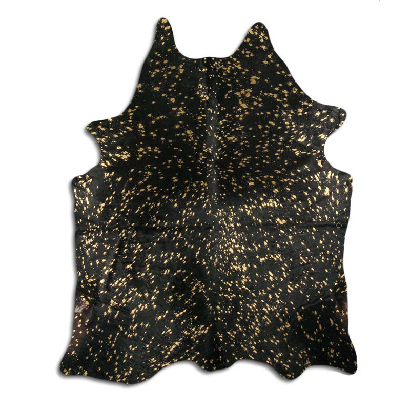 Tapis noir/doré tissé à la main vache Eason