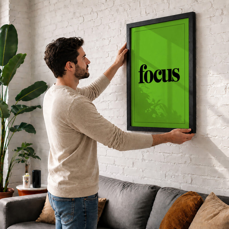 Focus Typography - Framed Print, A3 - 42.0 x 29.7 cm, Unframed
