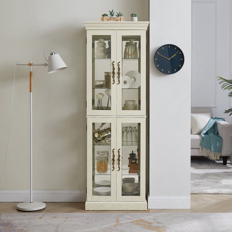 Vitrine lumineuse en verre éclairé, vitrine, armoire de rangement en verre