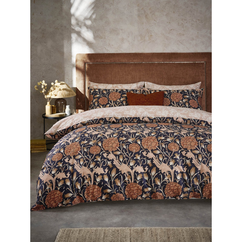 100% Cotton Machine Woven Oxford Pillow Case, Copper Floral