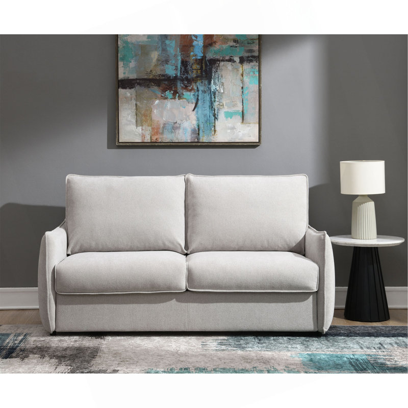 Jinn Beige Chenille Sofa W/Sleeper