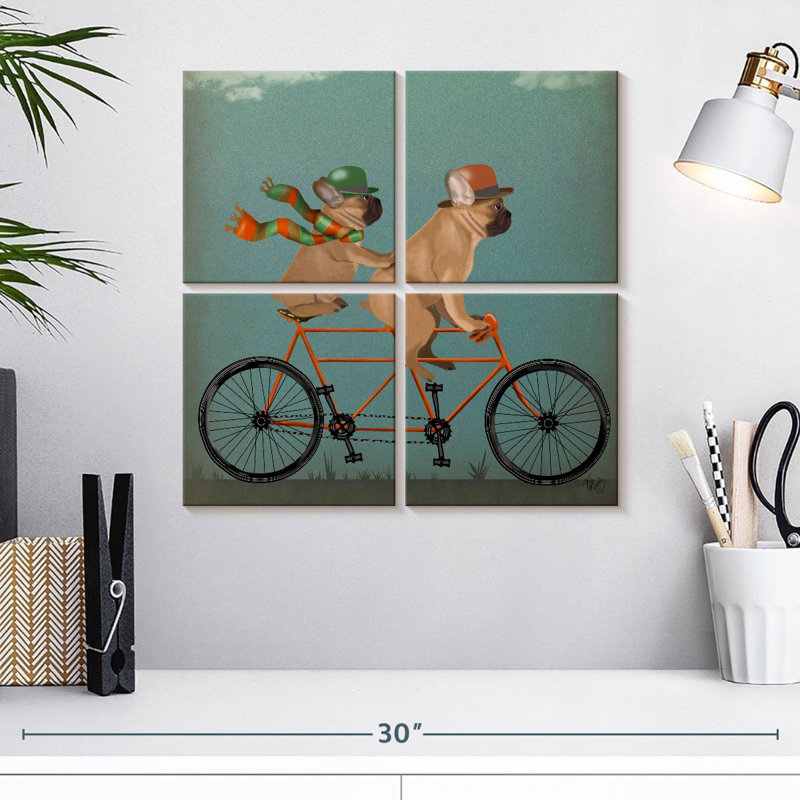 Bouledogue français tandem Brampt, H 18 po x l 18 po