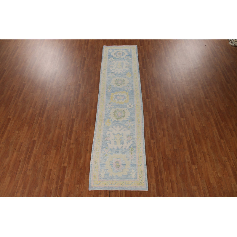 Vegetable Dye Oushak Turkish Runner Rug