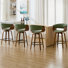 Tabourets de bar pivotants rembourrés de 30 po Modern, tabourets d'îlot de cuisine en bois avec repose-pieds