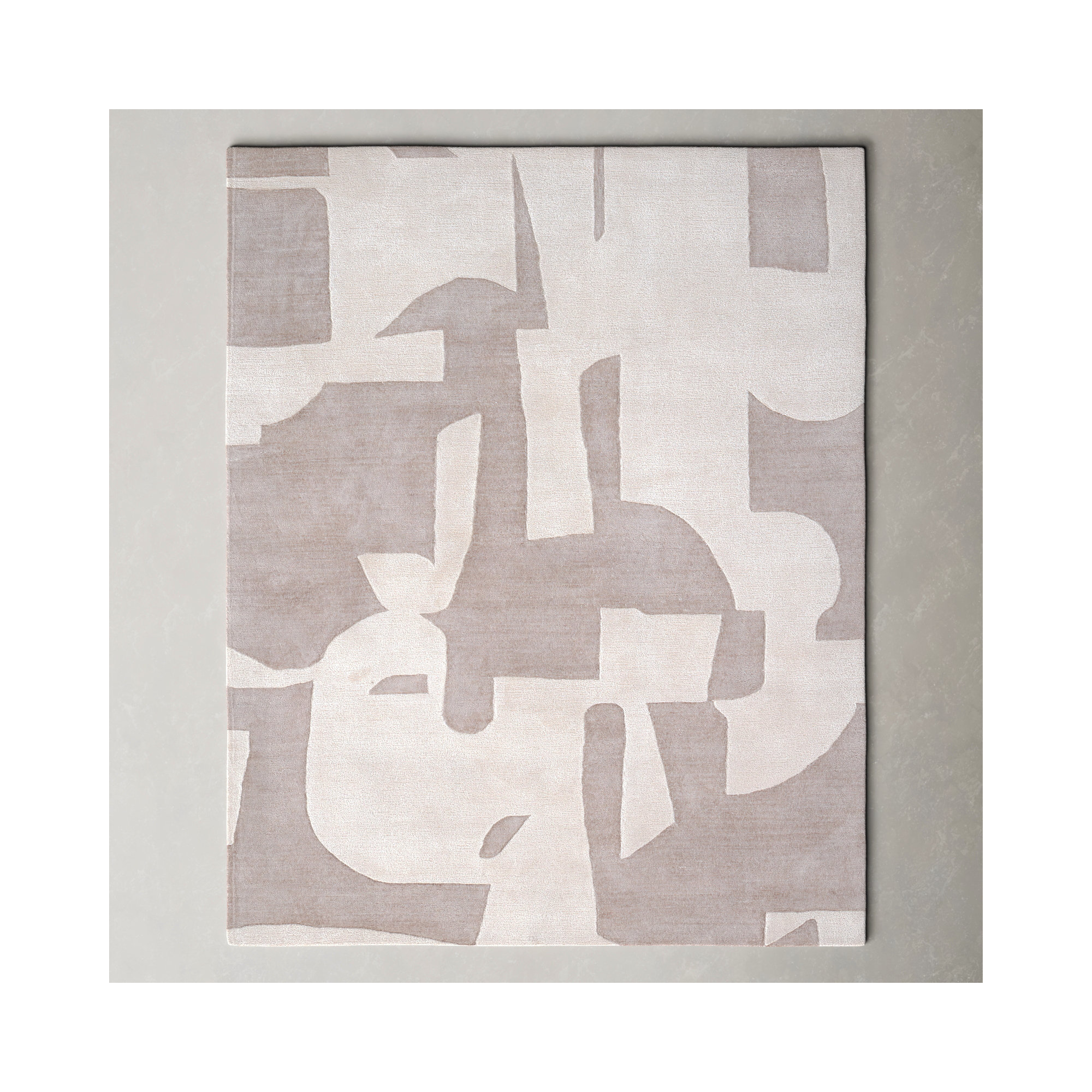Handmade Abstract Taupe/ Cream Area Rug, Rectangle 8' x 10'