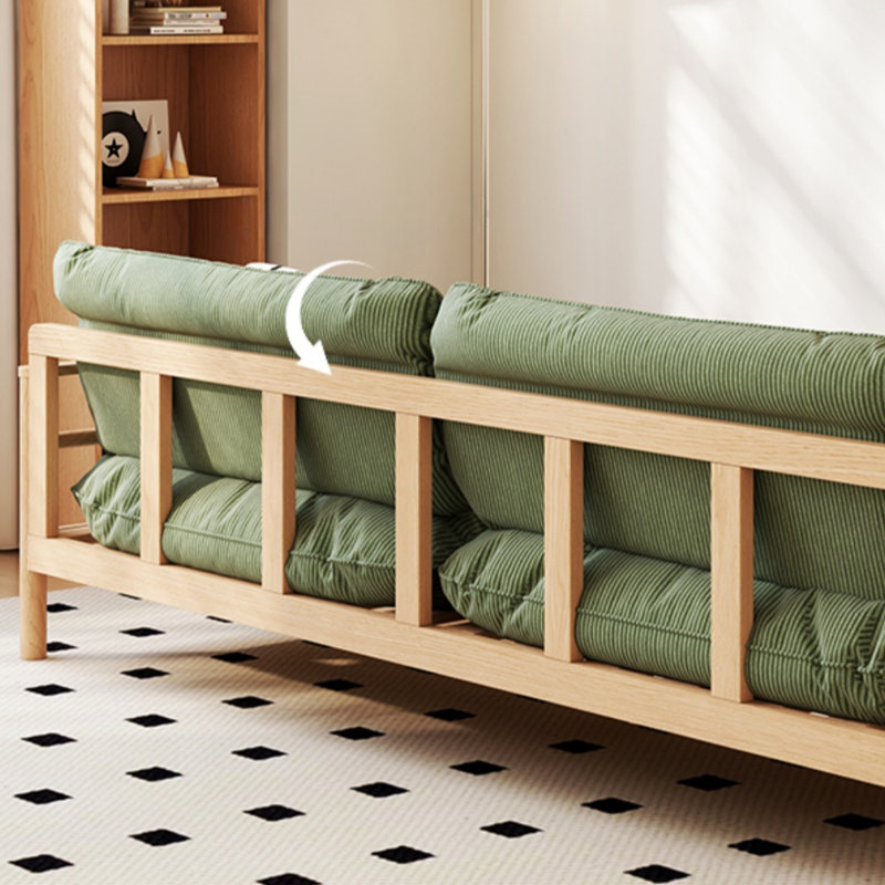 Canapé Log-style Minimalist Living, Vert matcha, Burlywood