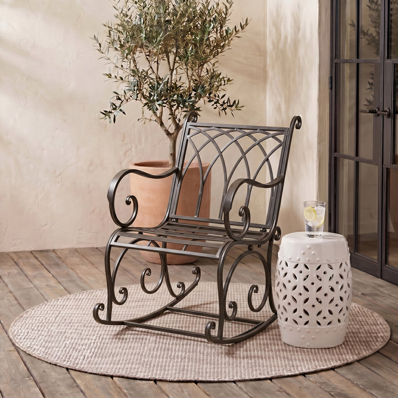 Astoria Grand Medrano Rocking Chair, Rustic Brown