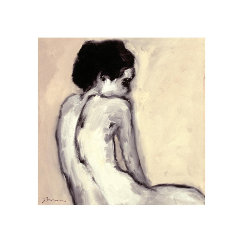 Seated Nude Print by Chelsea Art Studio, Image Brush Gel, 47" H x 47" W x 1.5" D