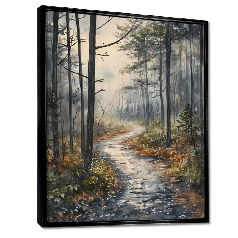 Rainy Forest, art mural, forêt, Cadre flottant noir, H 32 po x l 24 po