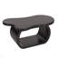 Table basse 39,3 "x 23,6" moderne avec plateau de 1,5 po d'épaisseur, table de bout de style irrégulier avec pieds courbés, table d'appoint au design unique avec bord arrondi pour le salon, appartement-450704895