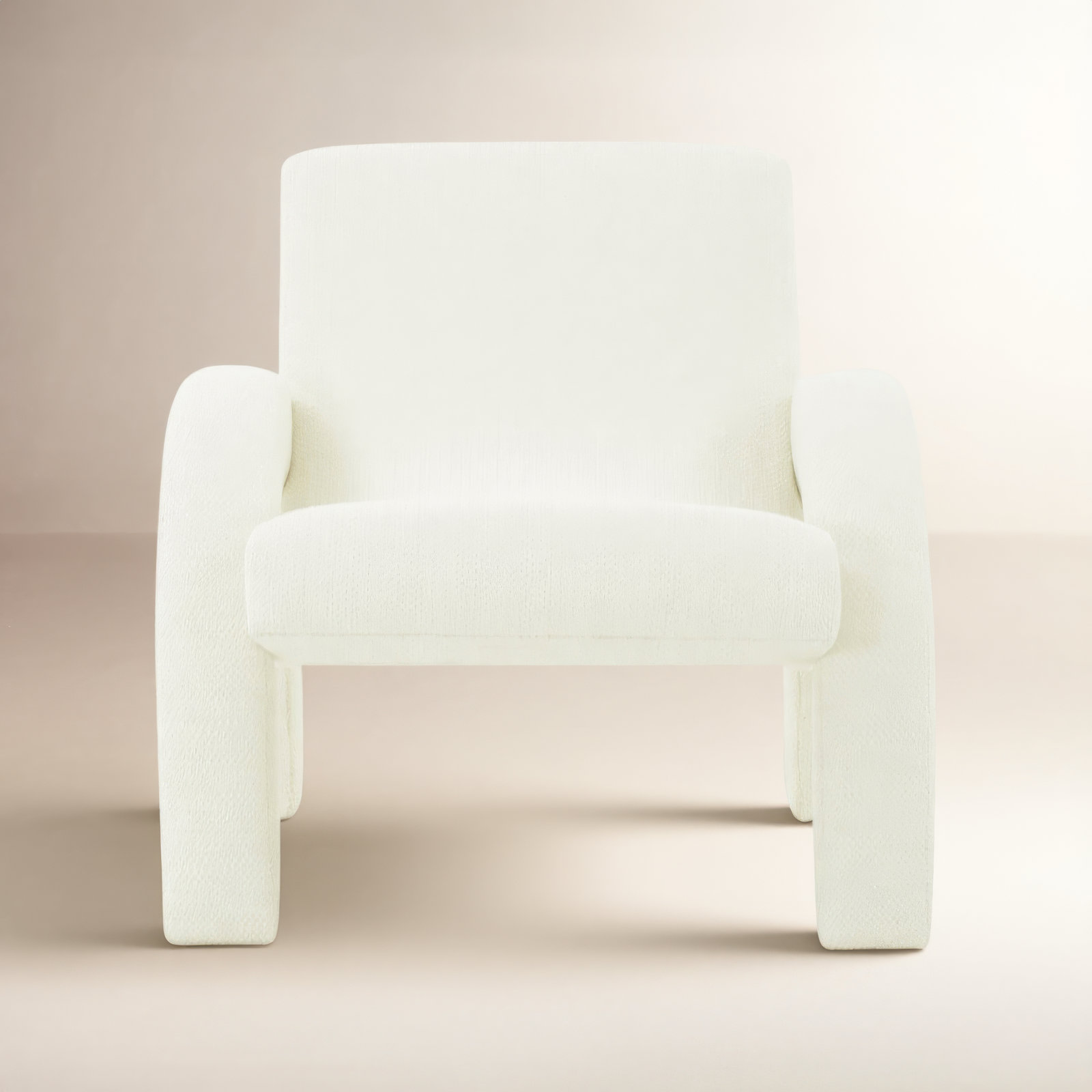 Isle Pine Armchair, Ivory Polyester Blend