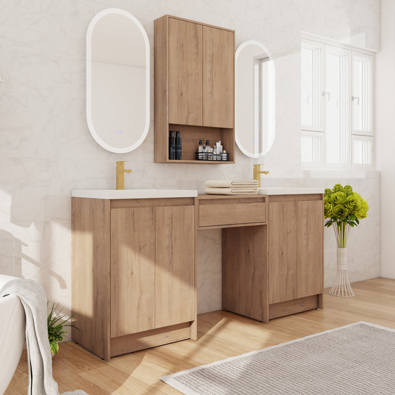 Ensemble de meuble-lavabo double 72 po, meuble-lavabo autoportant avec 6 portes, 1 tiroir et 3 tablettes réglables