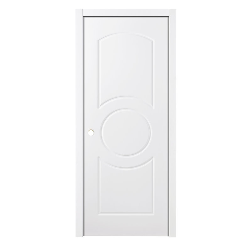 Porte intérieure stratifiée blanche Ovalo, 30 po x 80 po