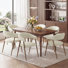 Chaises de salle à manger de style médiéval, chaises d'appoint rembourrées avec dossier incurvé et accoudoirs confortables