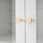 Grande armoire de salle de bain moderne autoportante avec 2 tablettes réglables, 3 tiroirs, portes en verre à fermeture en douceur-118436591