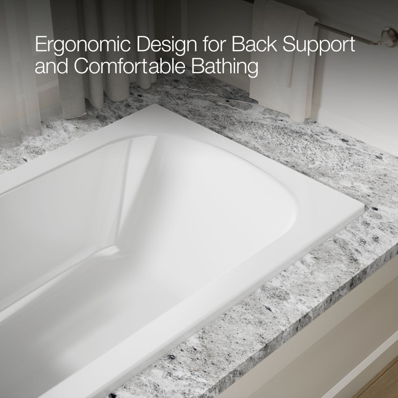 Avec 60 In. X 36 In. Drop-In Bath, White