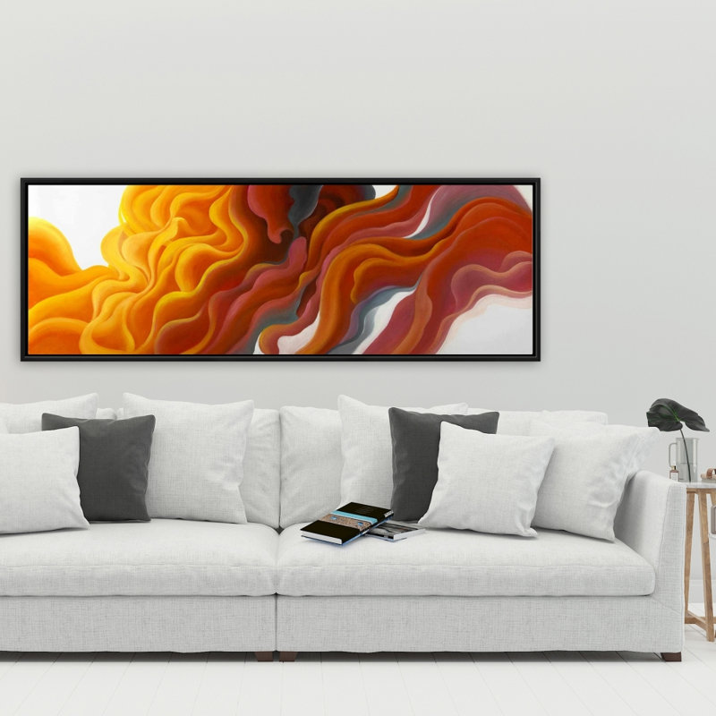 "Fumée colorée" sur toile, H 20 po x l 60 po