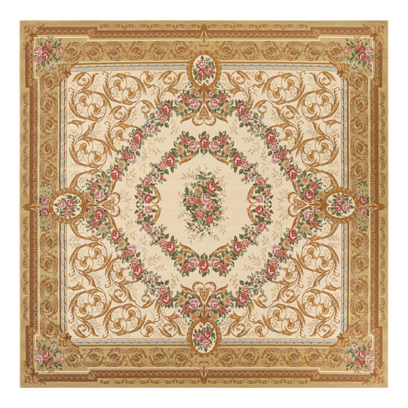 Indoor/Outdoor Traditional Area Rug, Square 10'